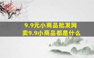 9.9元小商品批发网 卖9.9小商品都是什么